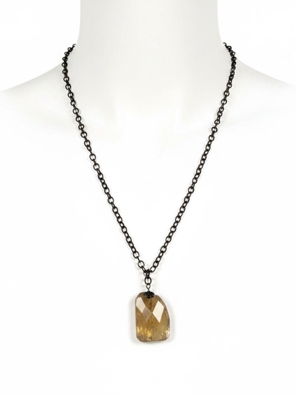 Crystal Gold Pendant Necklace Adjustable Floral Detail Statement Chain Jewelry
